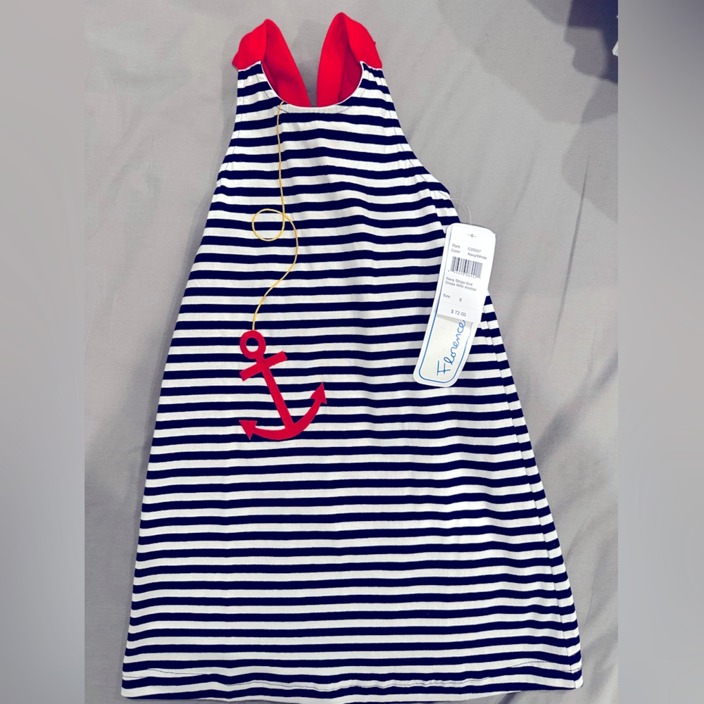 NWT Florence Eiseman knit dress navy and white